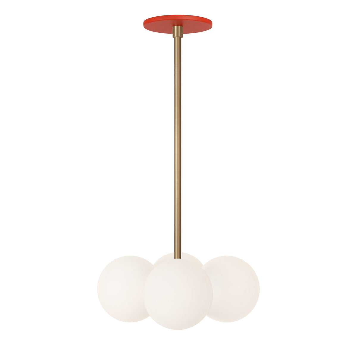 Selene Compass shown in Heirloom Brass with a Persimmon Canopy