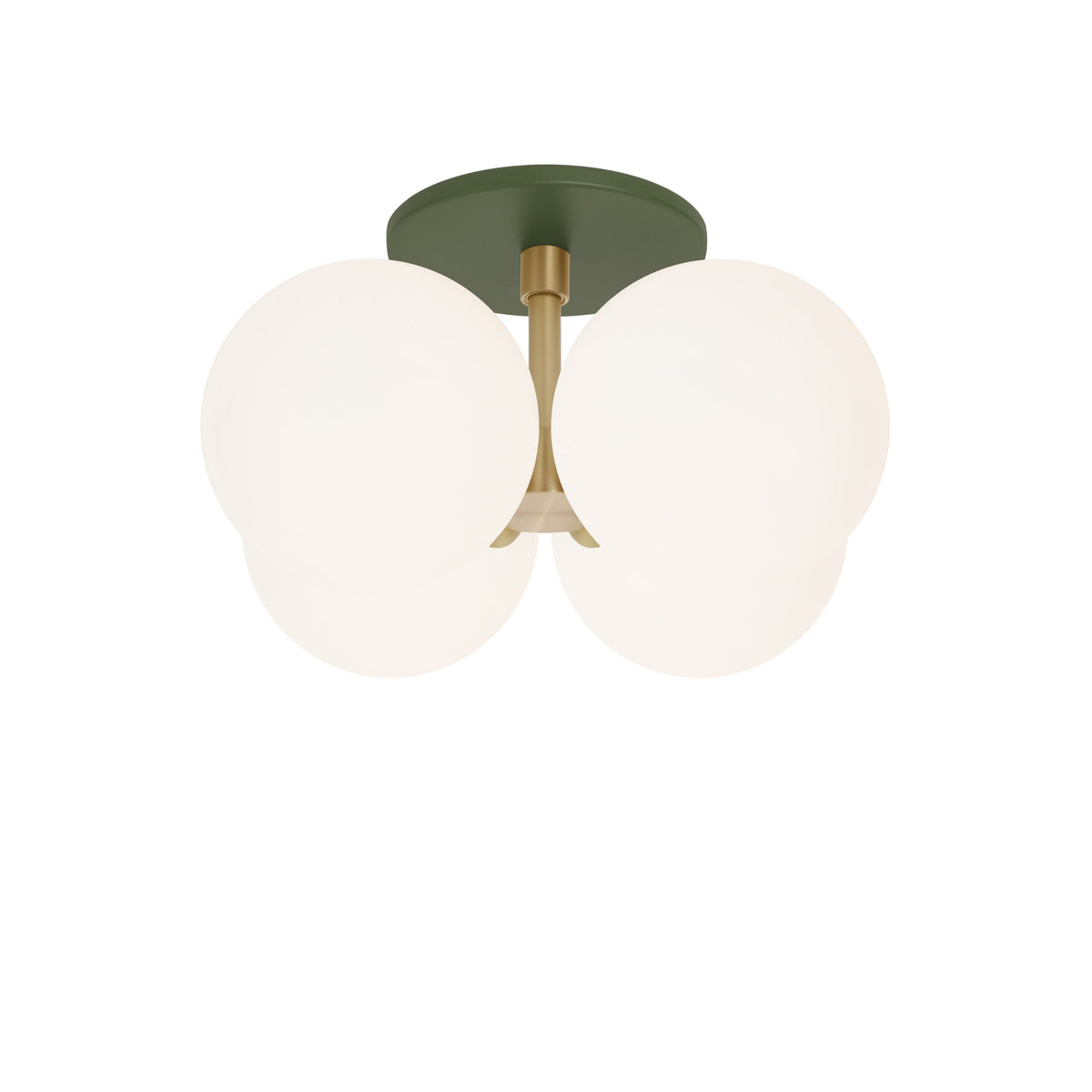 Selene Compass Surface shown in Brass with a Secret Garden Green Canopy