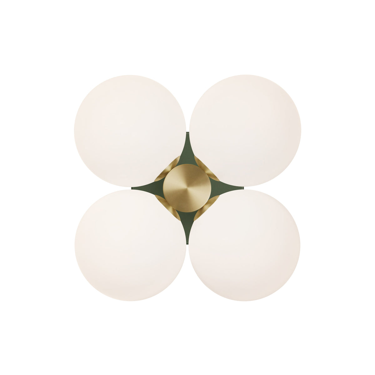 Selene Compass Surface shown in Brass with a Secret Garden Green Canopy