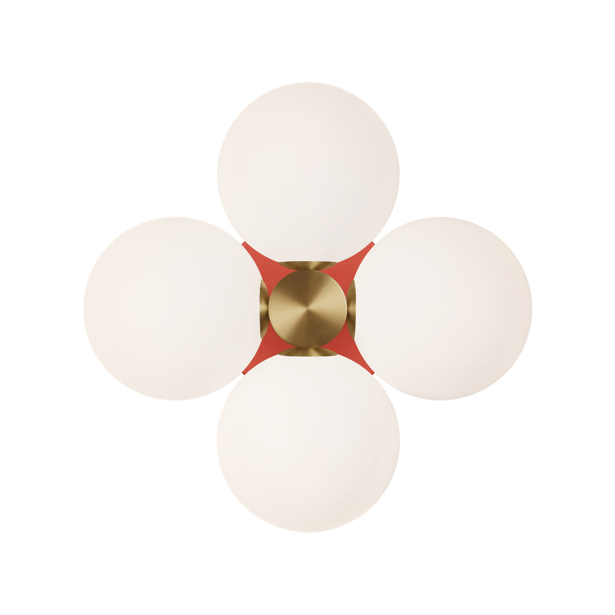 Selene Compass shown in Heirloom Brass with a Persimmon Canopy