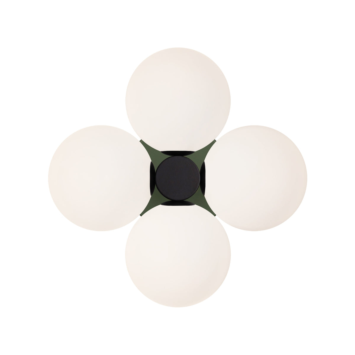 Selene Compass shown in Matte Black with a Secret Garden Green Canopy