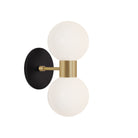 Selene Double shown in Brass with a Matte Black Canopy