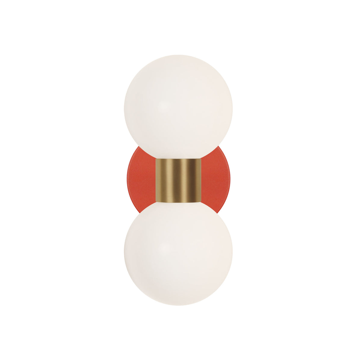 Selene Double shown in Heirloom Brass with a Persimmon Canopy