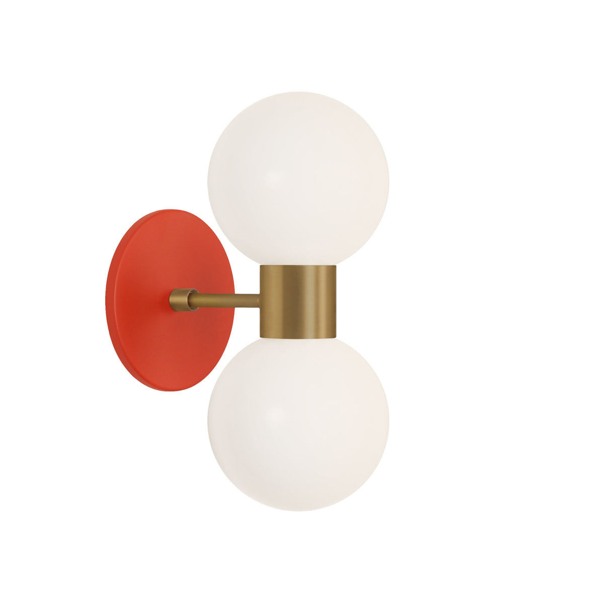 Selene Double shown in Heirloom Brass with a Persimmon Canopy