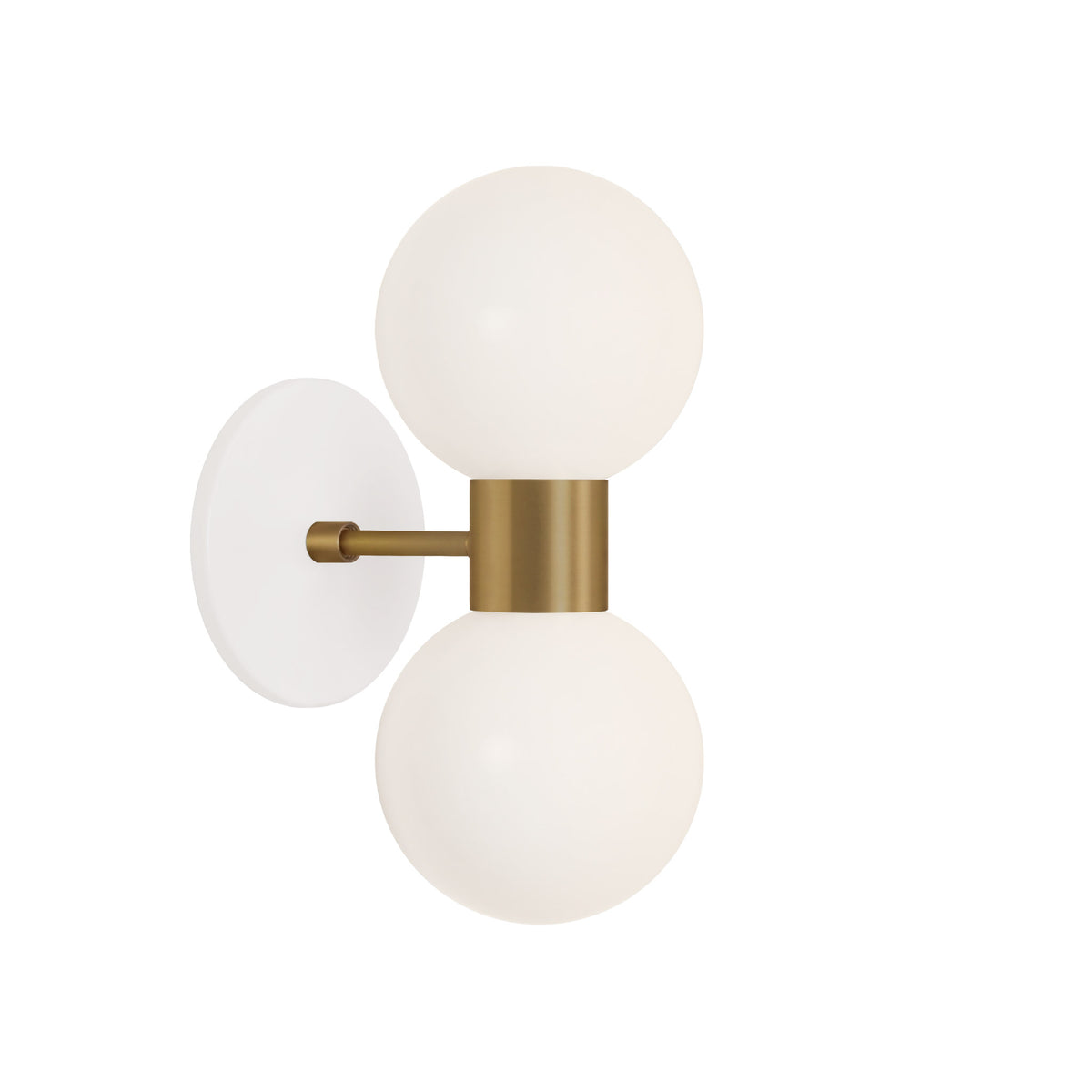 Selene Double shown in Heirloom Brass with a White Canopy