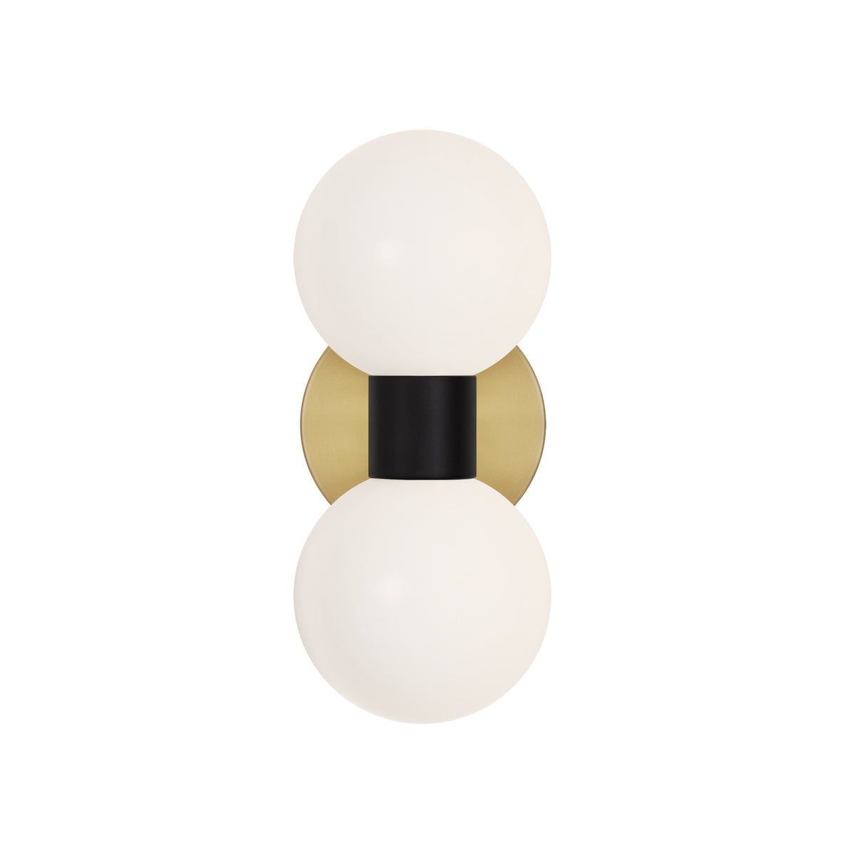 Selene Double shown in Matte Black with a Brass Canopy