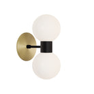 Selene Double shown in Matte Black with a Brass Canopy