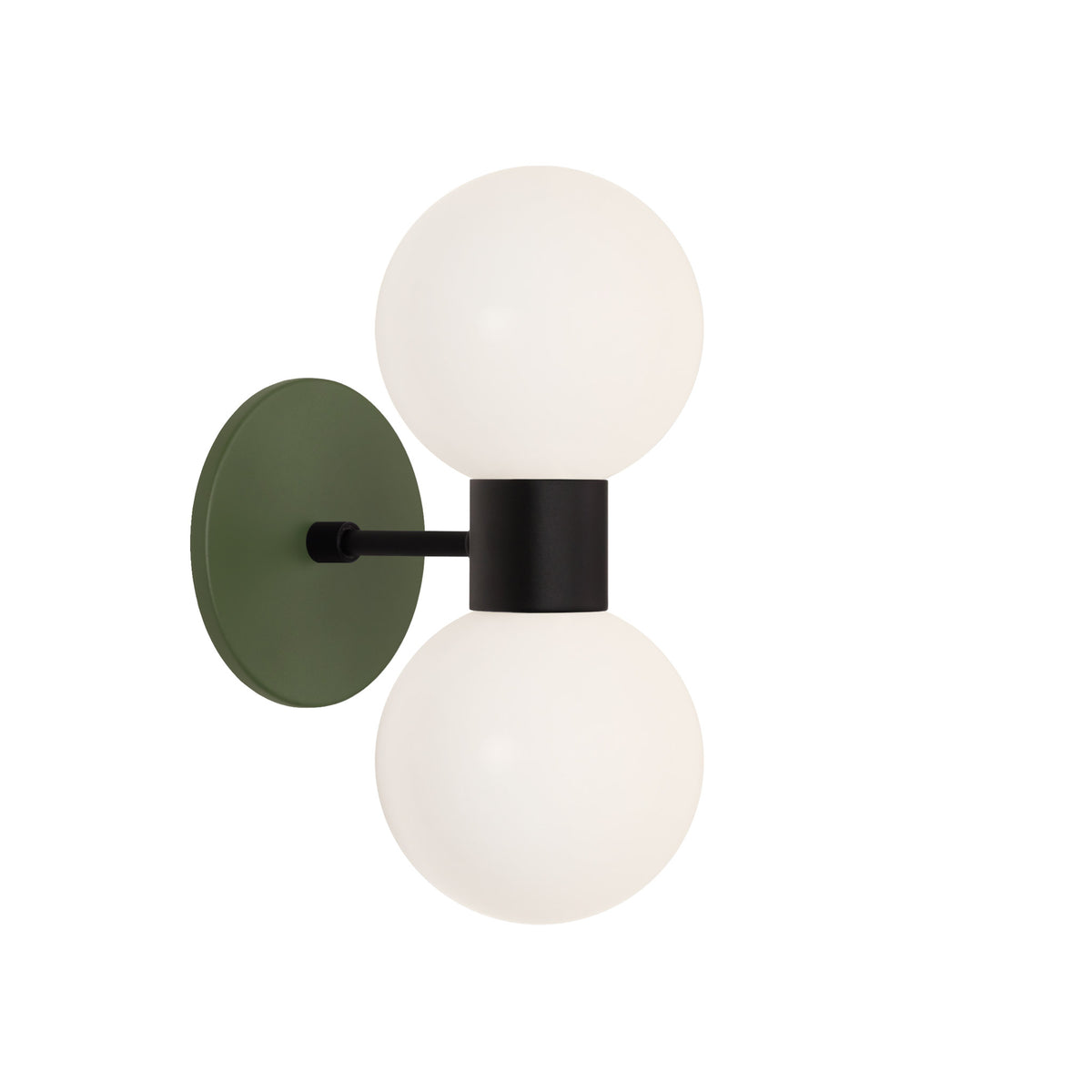 Selene Double shown in Matte Black with a Secret Garden Green Canopy