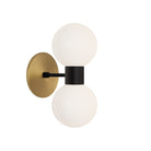 Selene Double shown in Matte Black with a Heirloom Brass Canopy