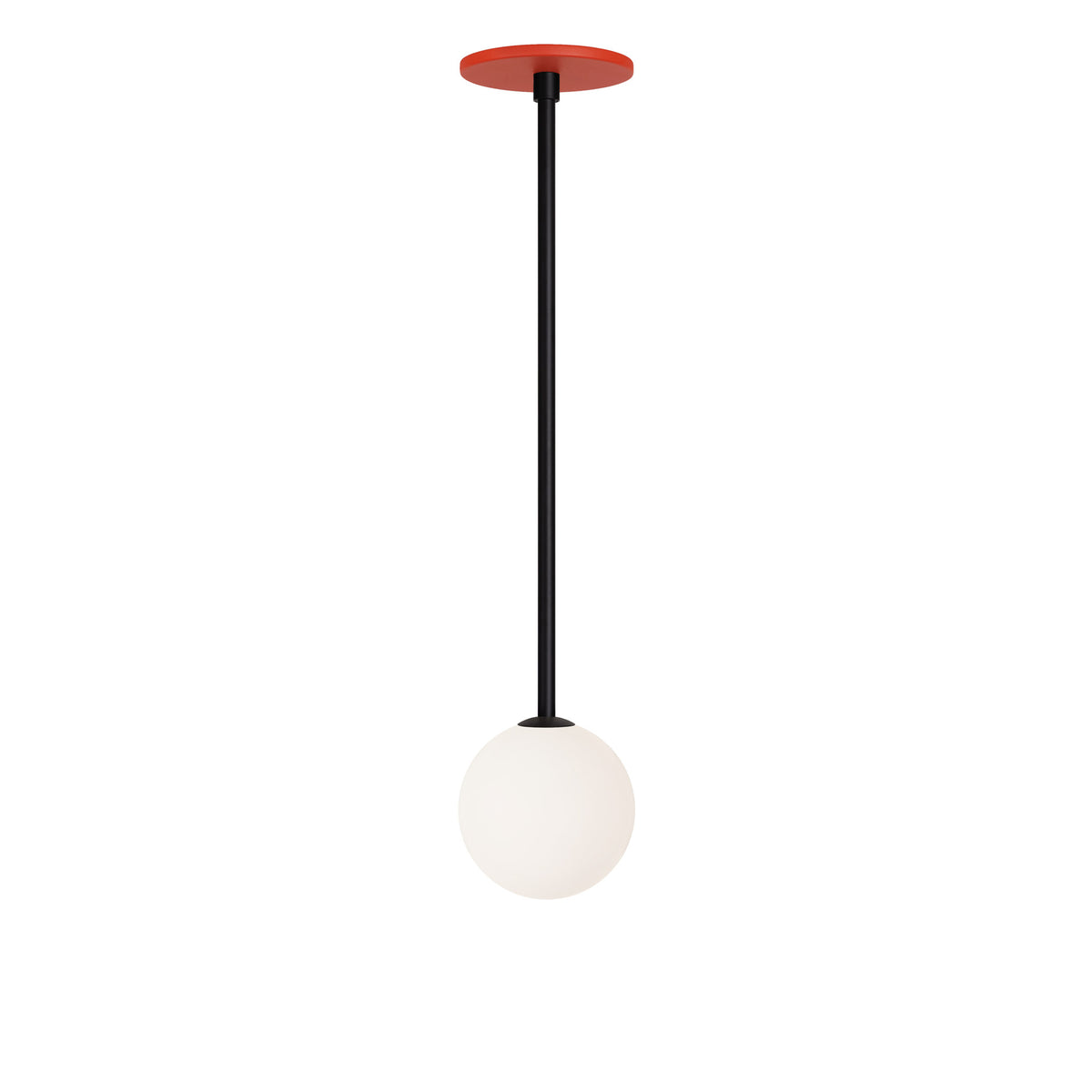 Selene Pendant shown in Matte Black with a Persimmon Canopy