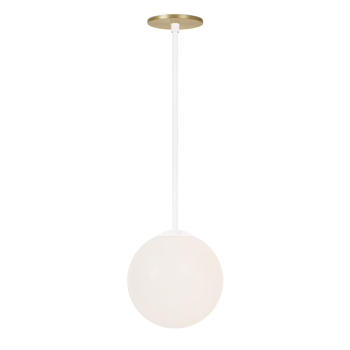 Selene 8" Pendant shown in White with a Brass Canopy
