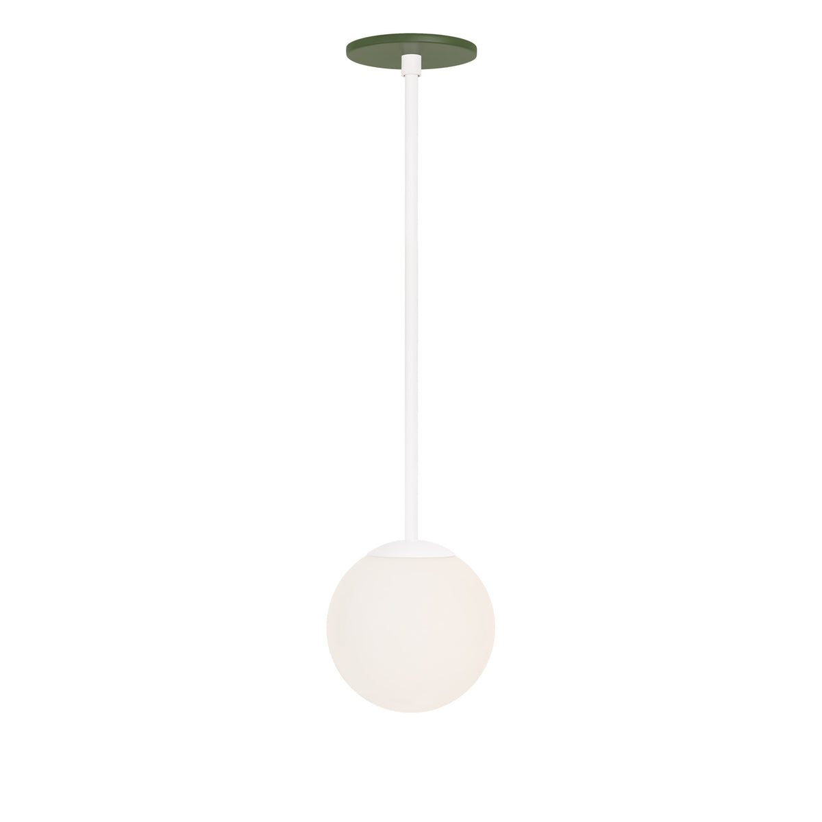 Selene 6" Pendant shown in White with a Garden Green Canopy