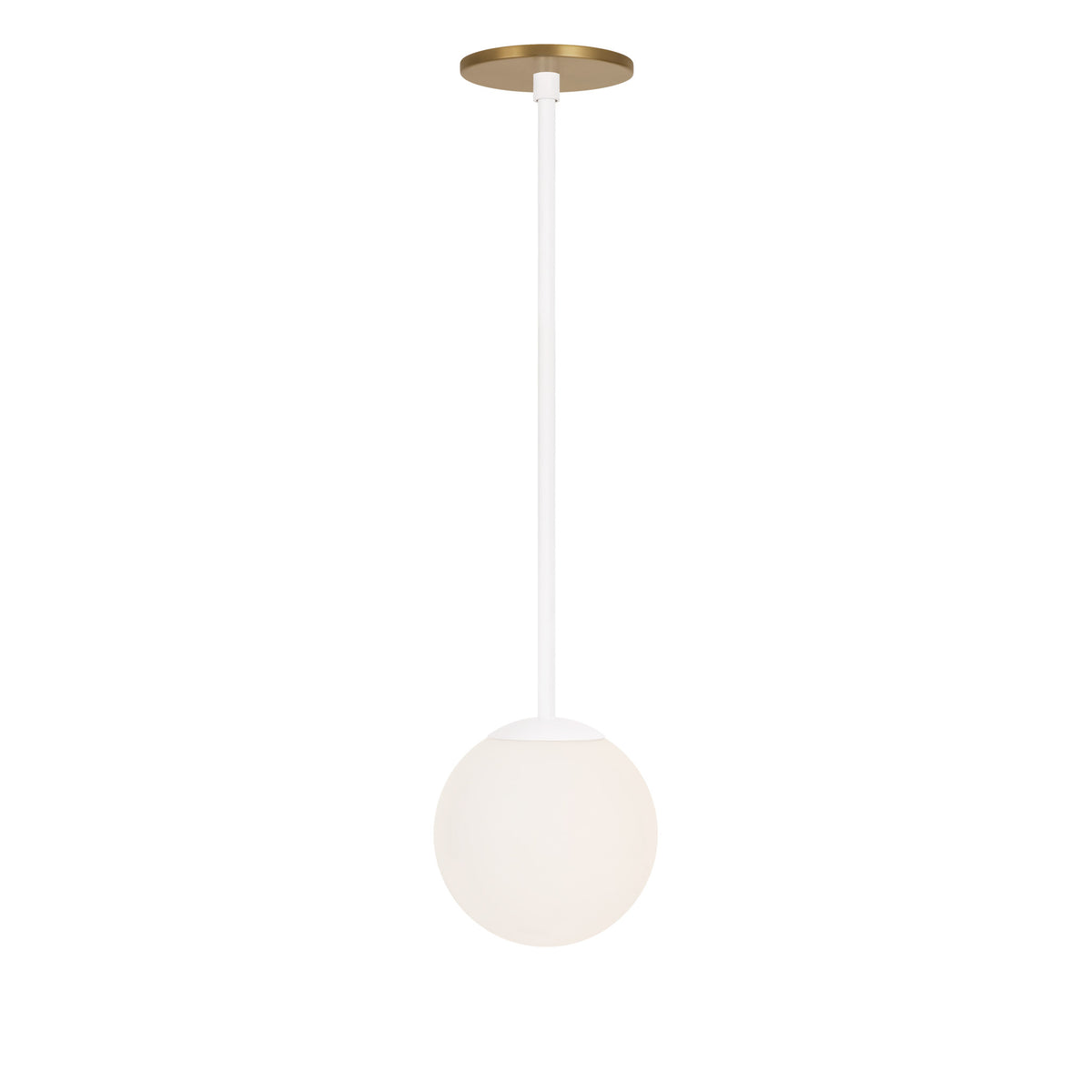 Selene 6" Pendant shown in White with a Heirloom Brass Canopy