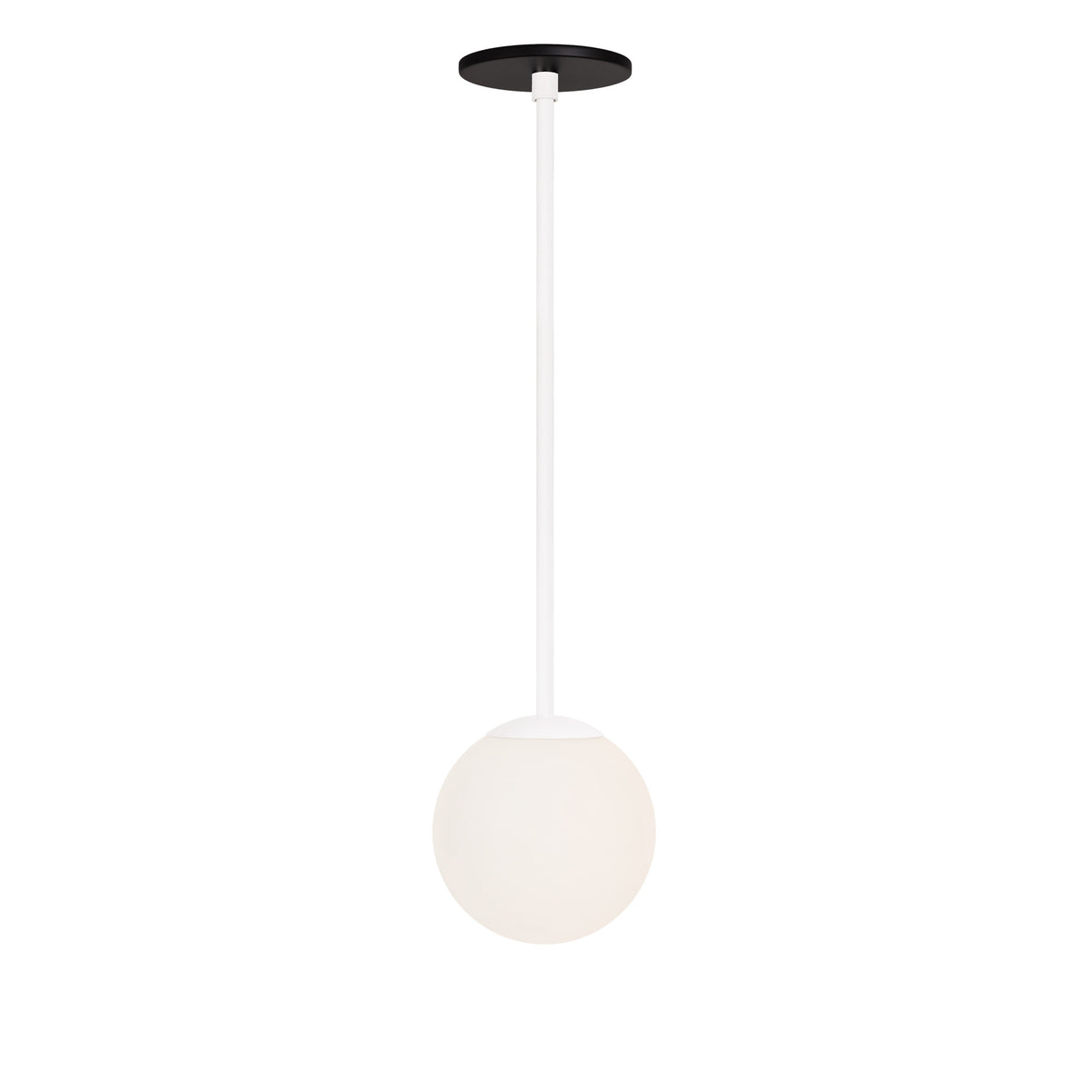 Selene 6" Pendant shown in White with a Matte Black Canopy