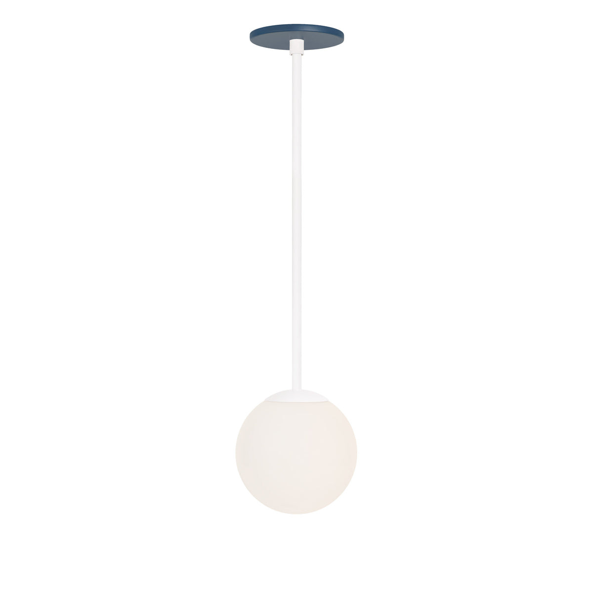 Selene 6" Pendant shown in White with an Ocean Blue Canopy