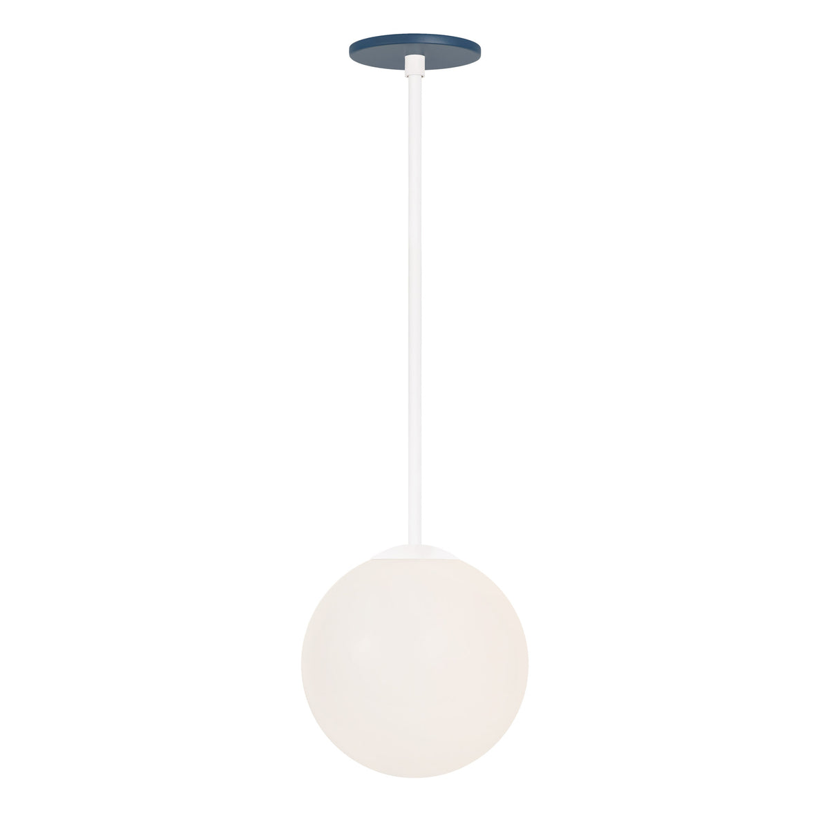 Selene 8" Pendant shown in White with an Ocean Blue Canopy