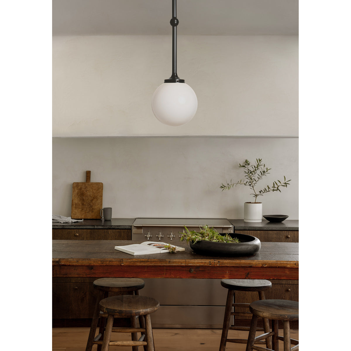 Sorbonne Pendant 10" Globe shown in Graphite Patina