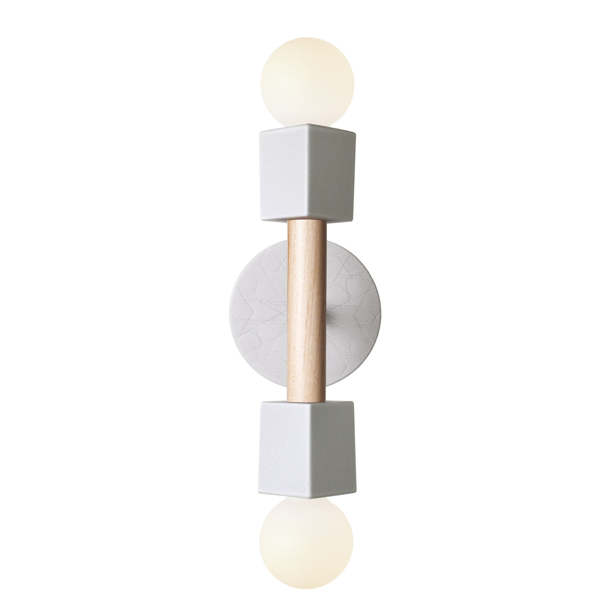 Stanton shown in Maple with a Star canopy pattern in Brownstone White Ceramic