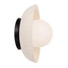 Terra Lexi Large 6" shown in Bone ceramic with a Black Stained wood canopy