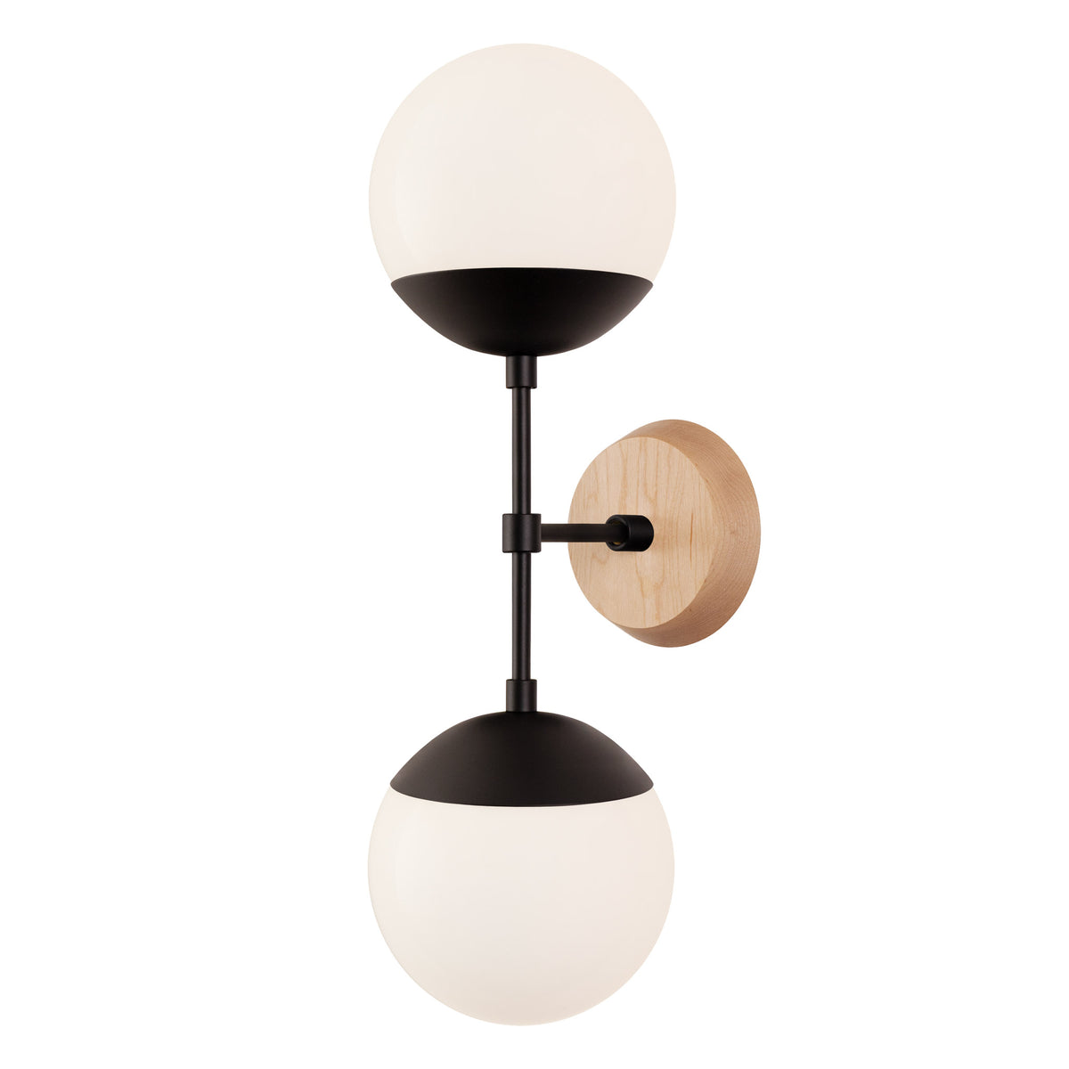 Theo shown in Matte Black and a Maple Wood Canopy