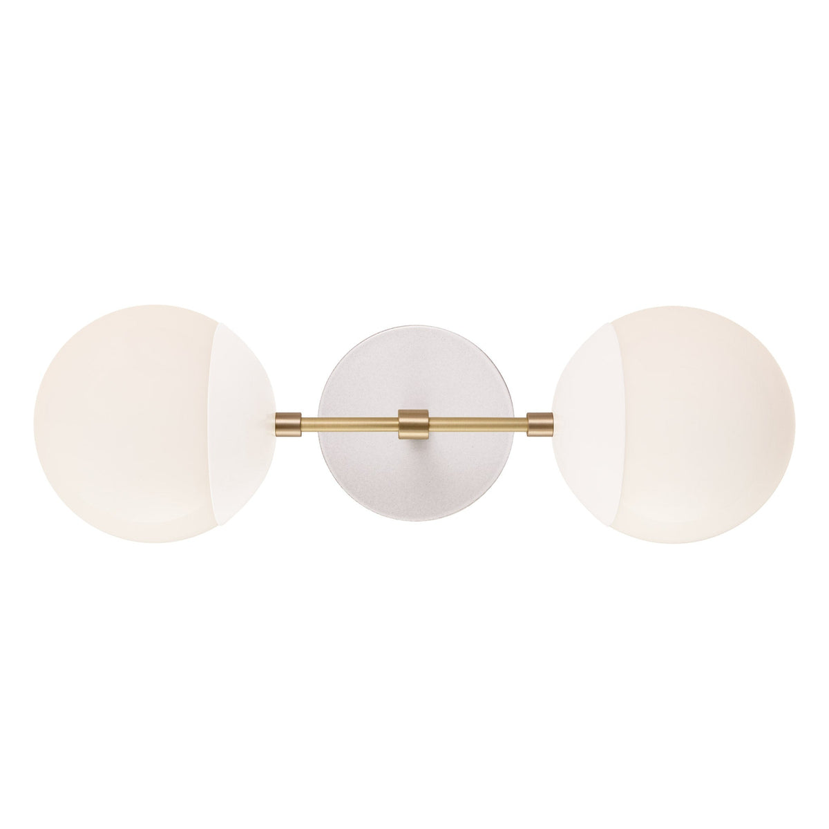 Theo shown in White with Brass and a Brownstone White Swift Ceramic Canopy