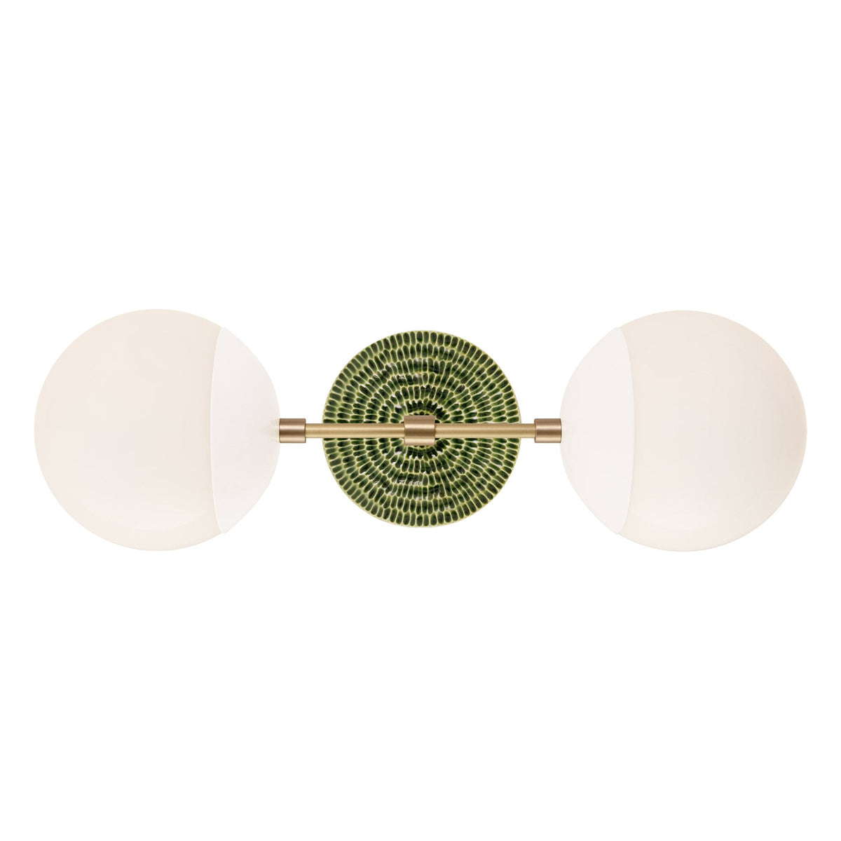 Theo shown in White with Brass and a Forest Green Sunflower Ceramic Canopy