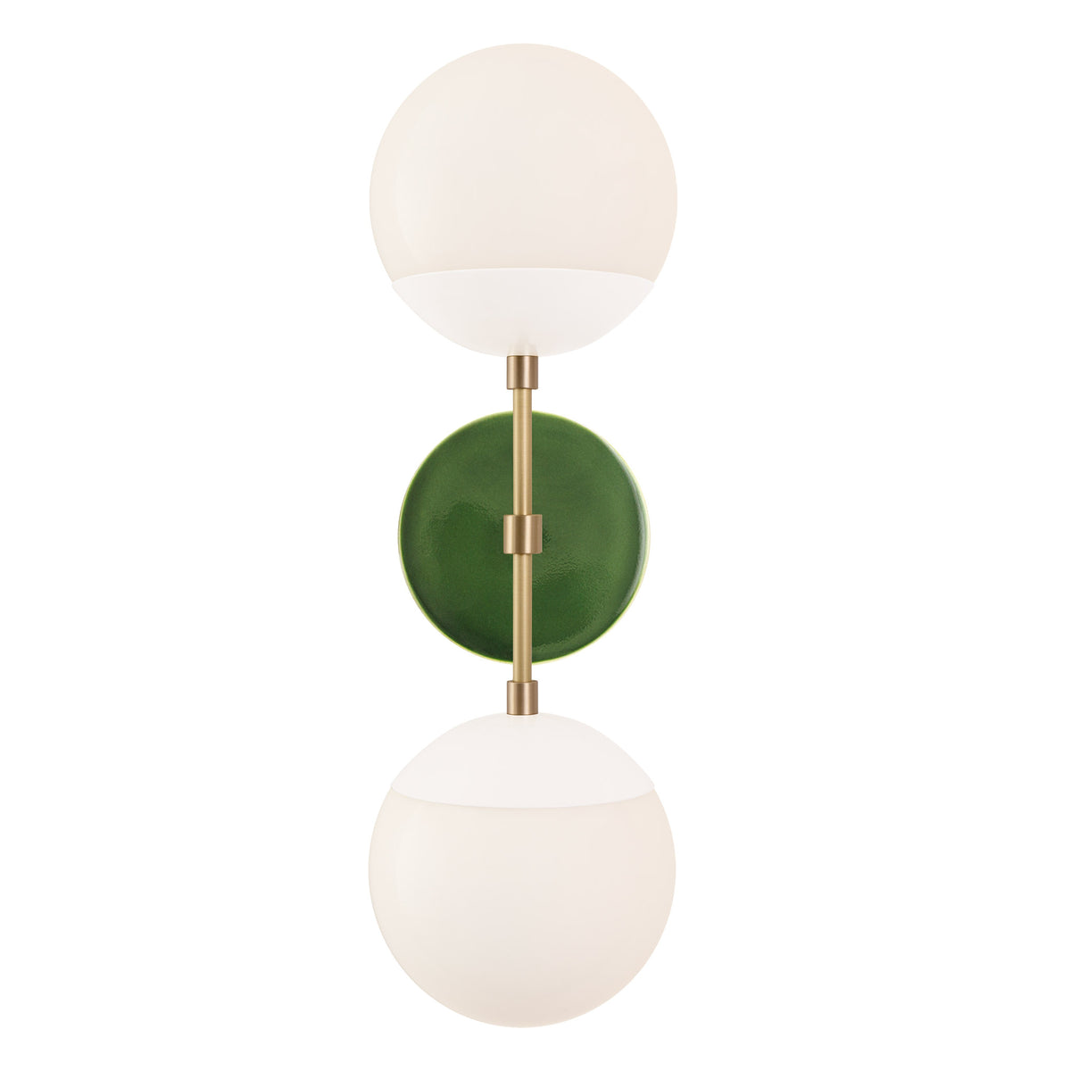 Theo shown in White with Brass and a Forest Green Swift Ceramic Canopy