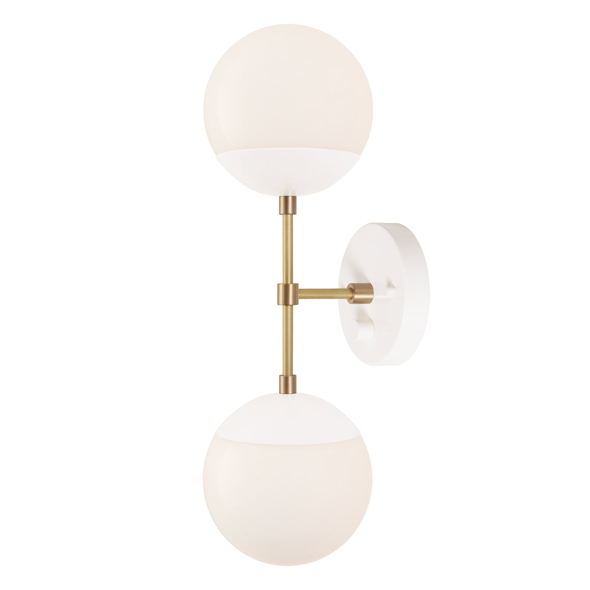 Theo shown in White and Brass with a Backplate Dimmer Switch