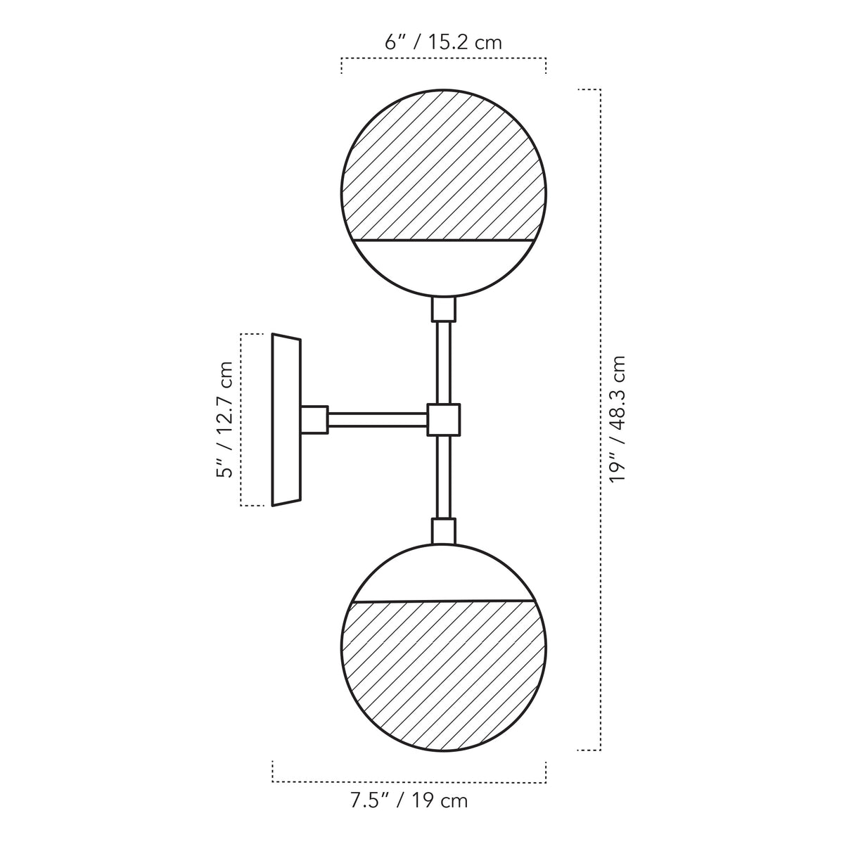 Theo sconce with wood canopy dimensions