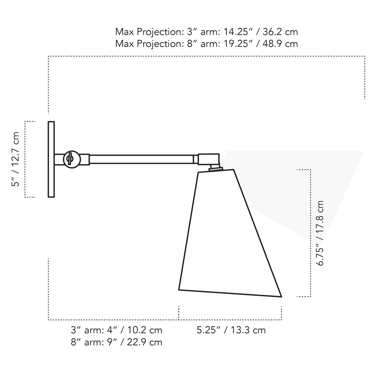 A Technical Drawing Of The Tilt Cone Single Articulated