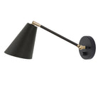 Tilt Cone Single Articulated shown in Matte Black and Brass Accents with Dimmer Switch