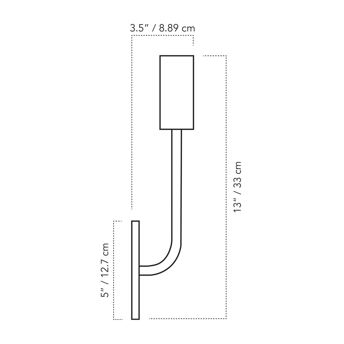 A Technical Drawing Of The Timberline Wall Sconce
