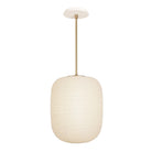Umi Pendant shown in Brass with a Bone Ceramic Canopy