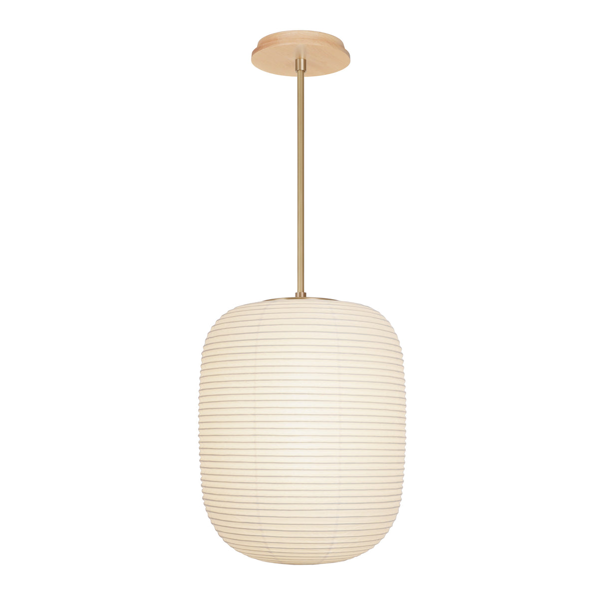 Umi Pendant shown in Brass with a Maple Wood Canopy