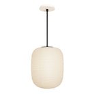 Umi Pendant shown in Matte Black with a Bone Ceramic Canopy