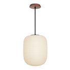Umi Pendant shown in Matte Black with a Walnut Wood Canopy