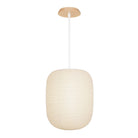 Umi Pendant shown in White with a Maple Wood Canopy
