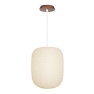 Umi Pendant shown in White with a Walnut Wood Canopy