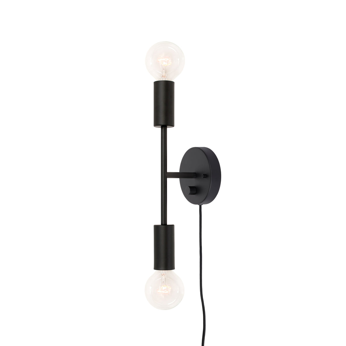 Venus shown in Matte Black with a Backplate Dimmer Switch and Black Cord