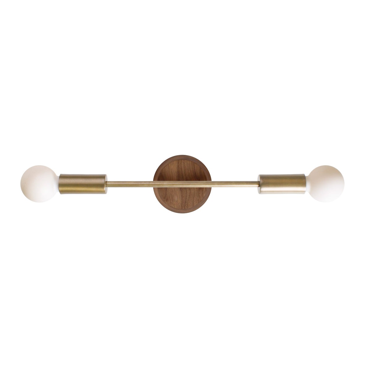 Venus Long with Wood Canopy shown in Heirloom Brass with Walnut