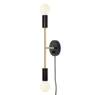 Venus Long shown in Matte Black and Brass with a Backplate Dimmer Switch and Black Cord