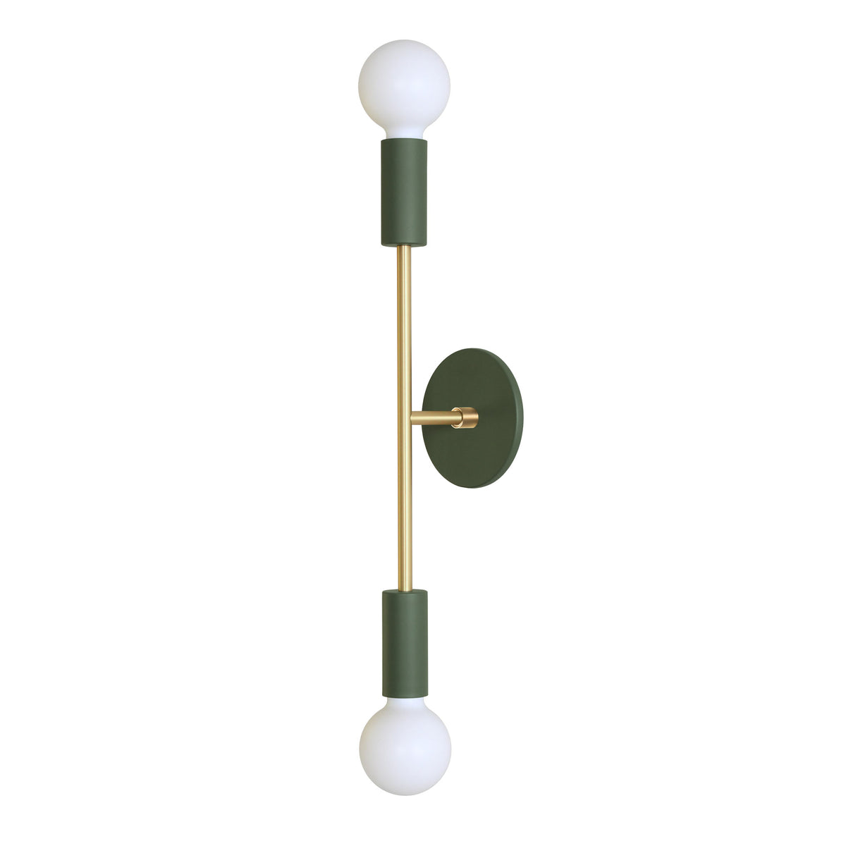 Venus Long shown in Secret Garden Green cup and canopy finish with Brass accent finish