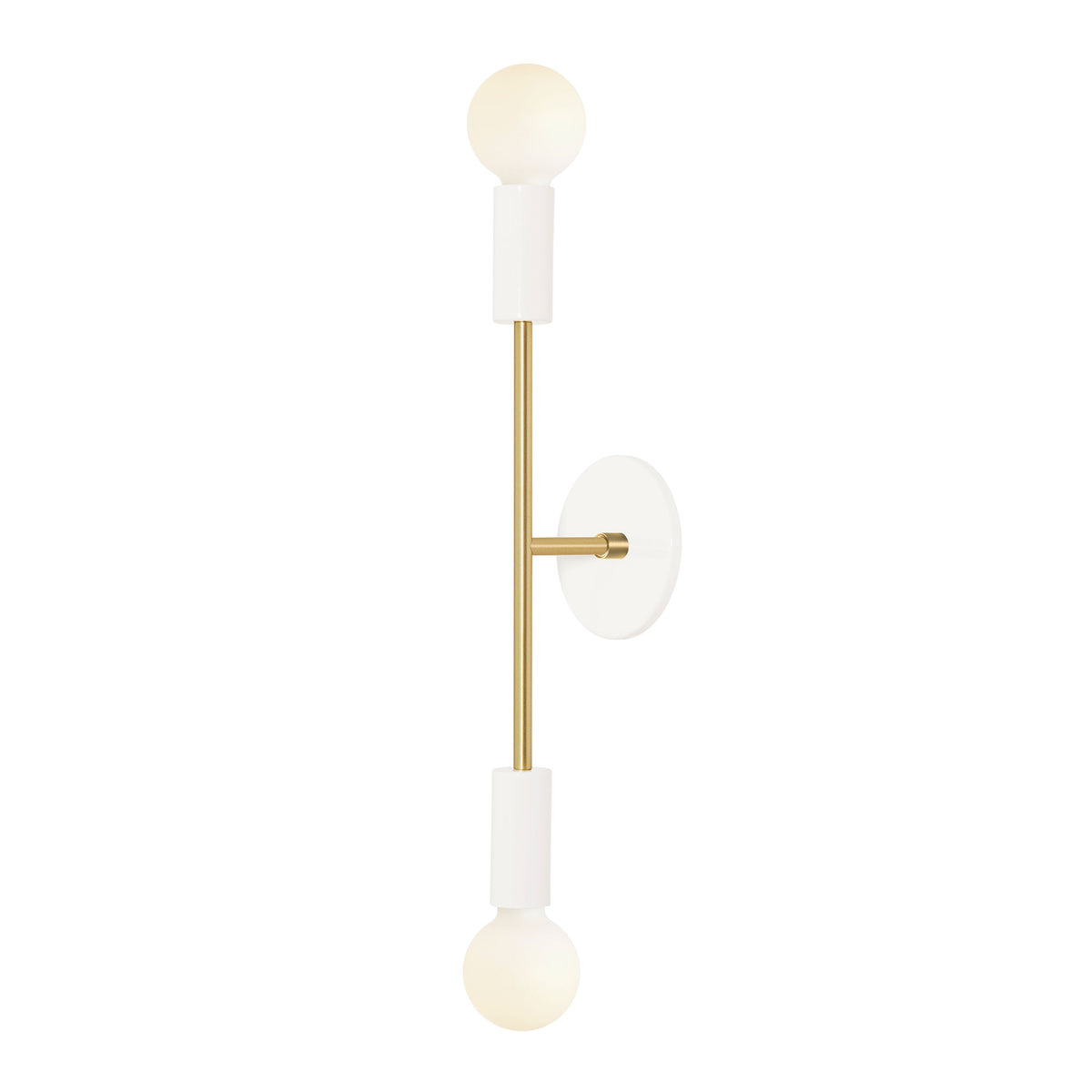 Venus Long shown in White cup and canopy finish with Brass accent finish