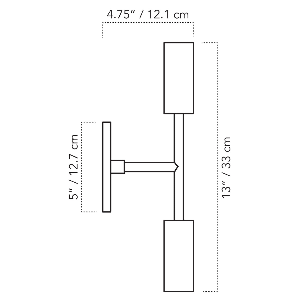 A Technical Drawing Of The Venus Mini Wall Sconce