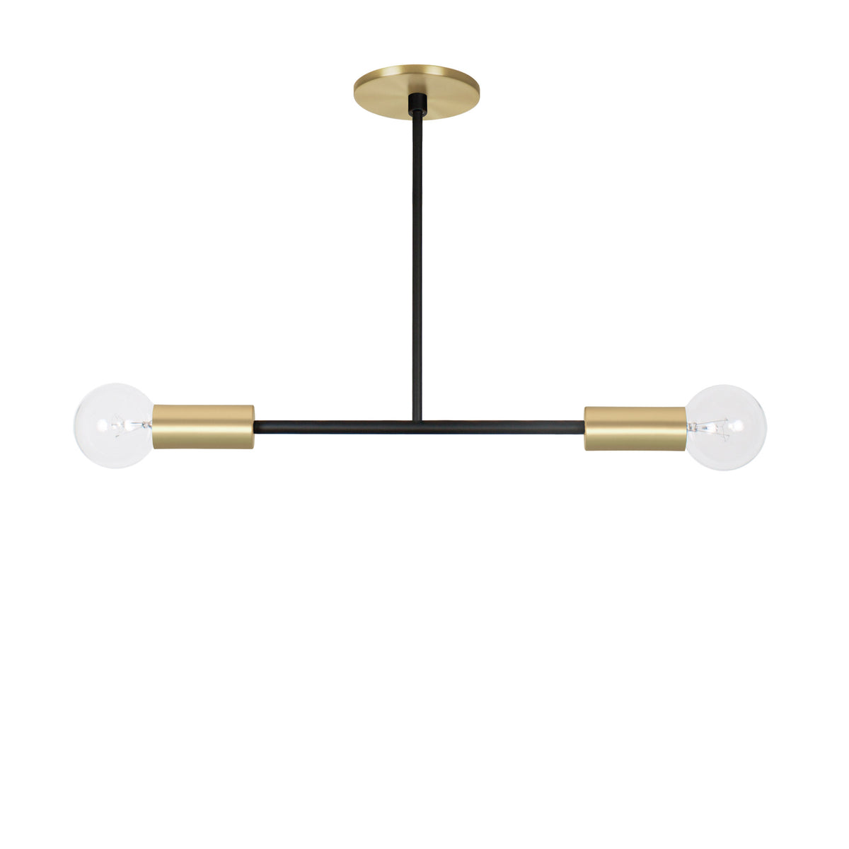 Venus Pendant shown in Brass with Matte Black Accents