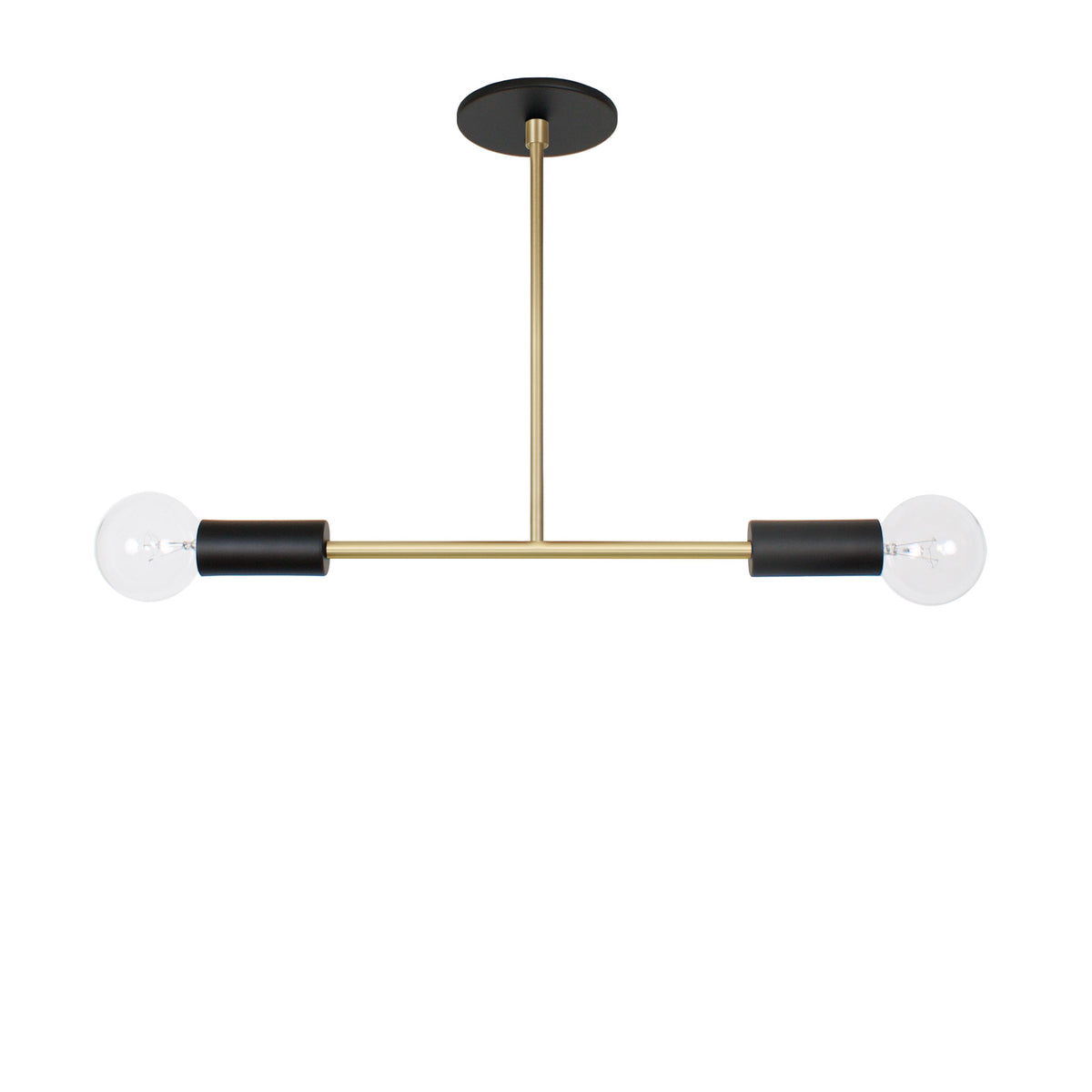 Venus Pendant shown in Matte Black with Brass Accents