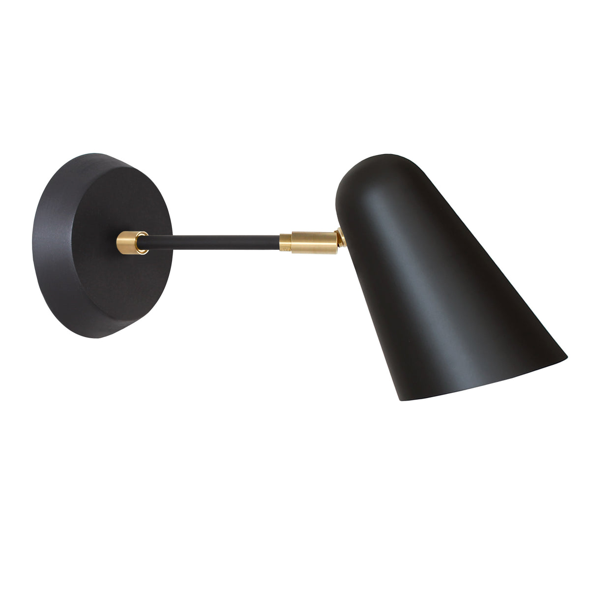 Wildwood shown in Matte Black with Brass Accents and a Black Stained Wood Canopy