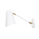 Wildwood Single Articulated shown in White with Brass Accents