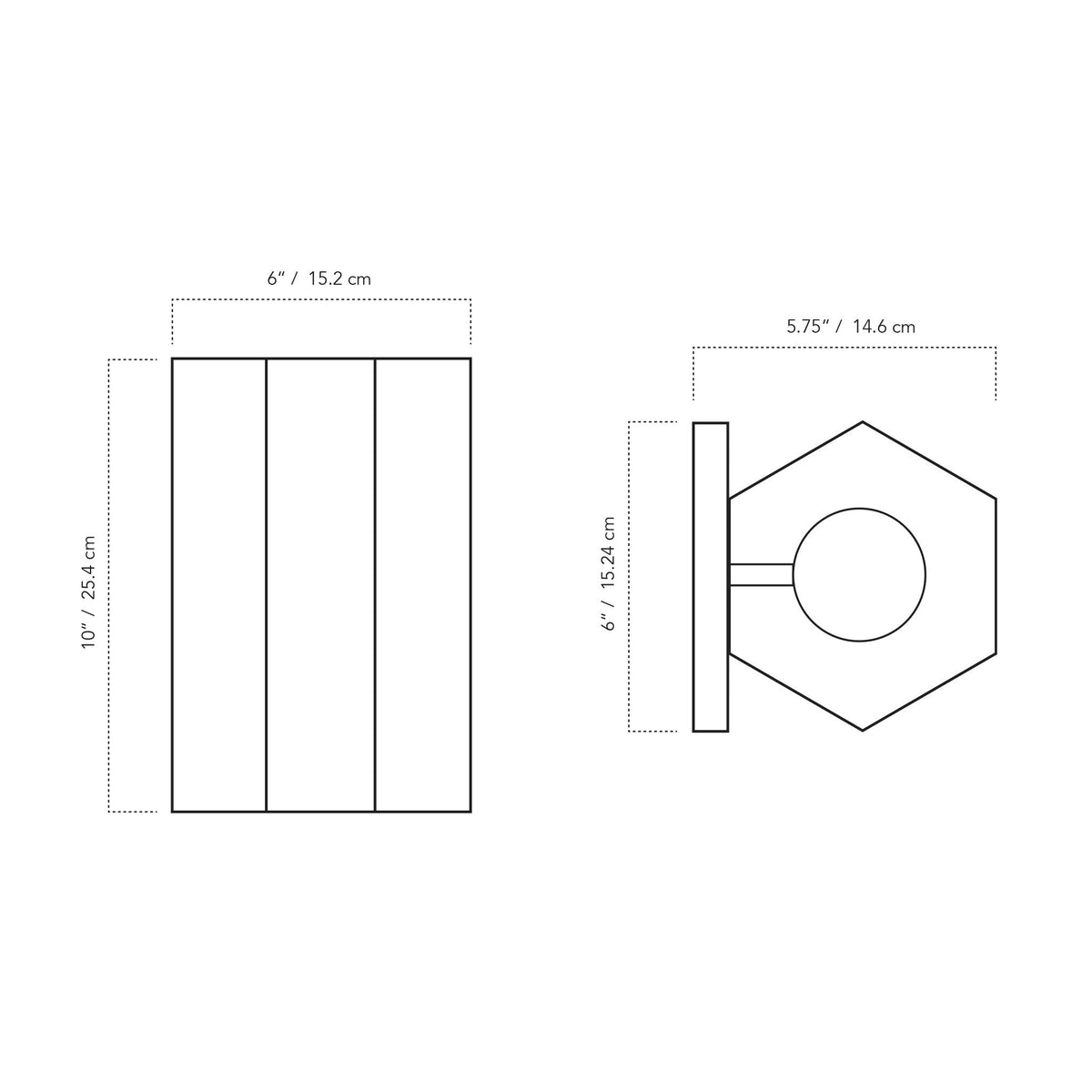 A Technical Drawing Of The Woodland Viviane Wall Sconce