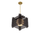 Yugen Pendant shown in Black Stained wood with Brass
